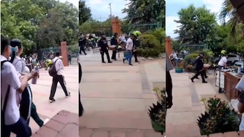 El sospechoso, herido e inconsciente, fue trasladado en camilla a un centro asistencial tras la intervención de la Policía Nacional en el plantel de La Nevada - crédito Noticias Sin Fronteras / Facebook