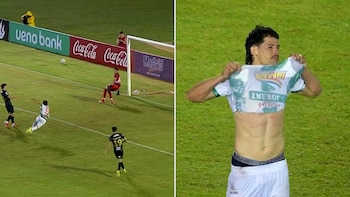 El blooper del año en el fútbol: un jugador erró un penal, pero la pelota le dio en la cara y terminó en gol tras un mal rechazo