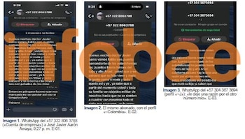 Hay más pruebas de chats que recibió el abogado Edwin Díaz - crédito suministrado a Infobae