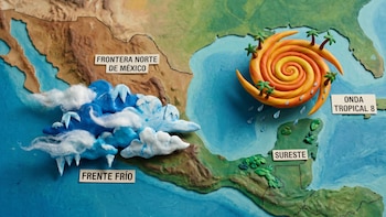 Frente frío se aproxima a la frontera norte, onda tropical 8 prevalece sobre el sureste de México: el clima hoy jueves 18 de junio