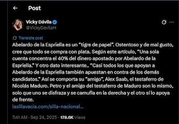 Vicky Dávila llamó "tigre de
