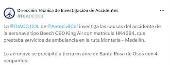 Así fue informado desde la