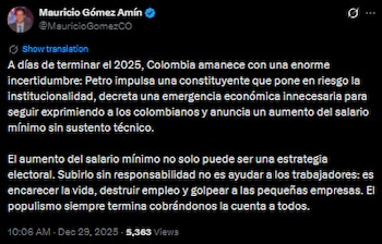 Mauricio Gómez Amín señaló que