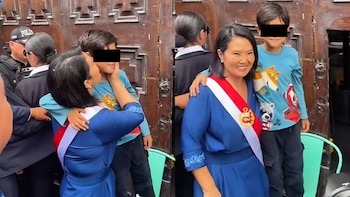Keiko Fujimori tuvo tierno gesto con un niño luego de juramentar como presidenta del Perú