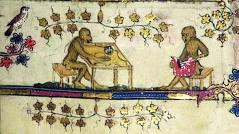 Iluminación que representa a dos