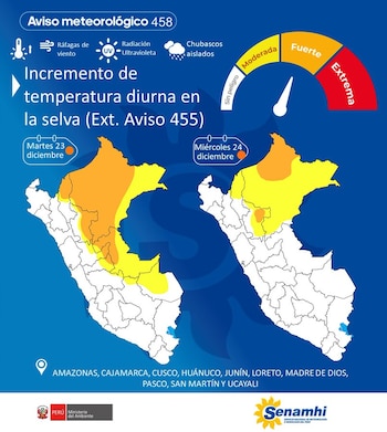 Pronóstico del Senamhi advierte a