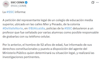 La SSC informó esta mañana