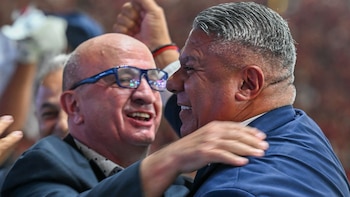 El efusivo festejo del Chiqui