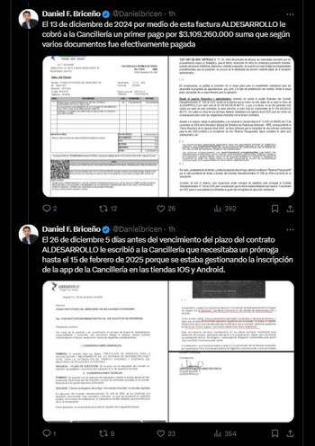 El concejal Daniel Briceño denuncia presuntas irregularidades en la adjudicación y ejecución del contrato tecnológico - crédito @Danielbricen
/ X