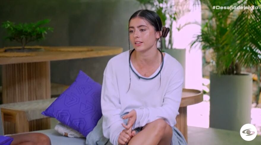 La joven lloró por el vinculo que tuvo con Lucho en el pasado - crédito Emisión Desafío / Caracol Televisión