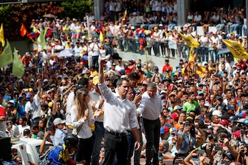 Juan Guaido en la manifestación