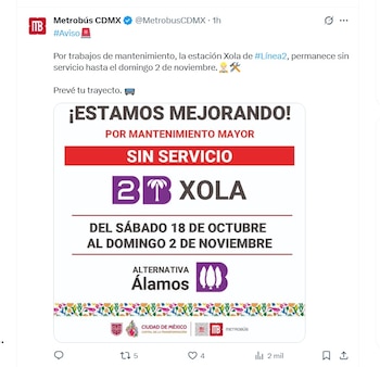 (X/ @MetrobusCDMX)