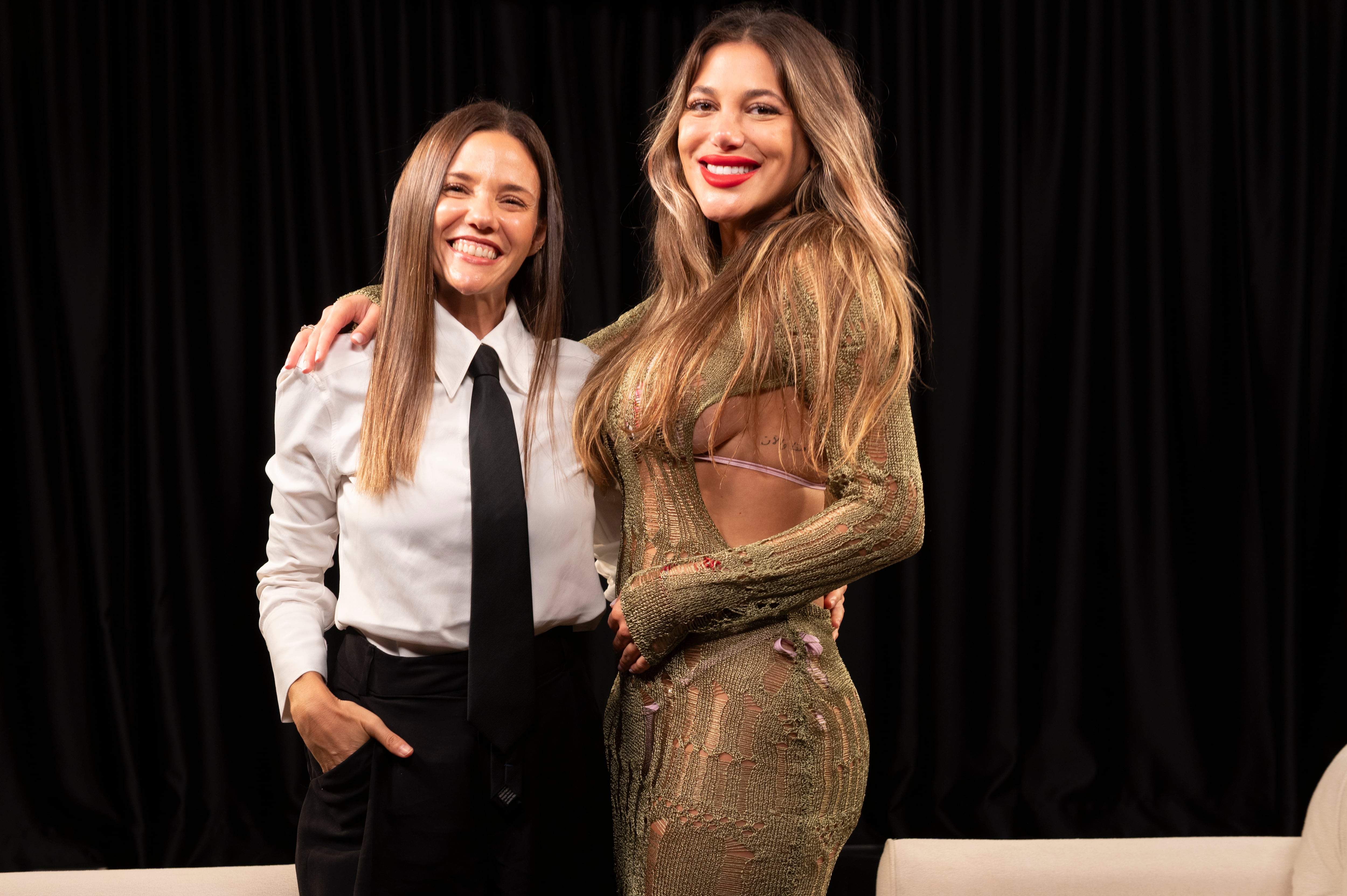 Marian Farjat junto a Luciana rubinska tras la entrevista en los estudios de Infobae