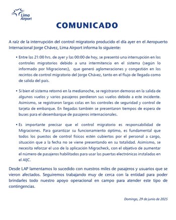 Retrasos en migraciones del Jorge