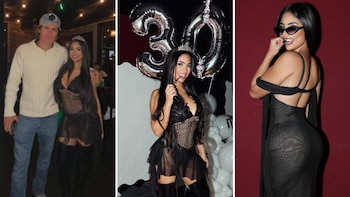 El look sensual de Daniela Celis en su cumpleaños de 30: impactantes transparencias, bucaneras de cuero y coronita