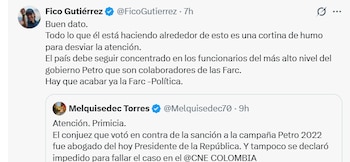 Federico Gutiérrez reaccionó en X
