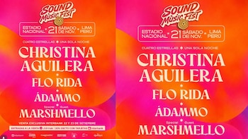 La estrella del pop encabezará el Sound Music Fest el 21 de noviembre en el Estadio Nacional, donde compartirá escenario con Flo Rida, Adamo y Marshmello.