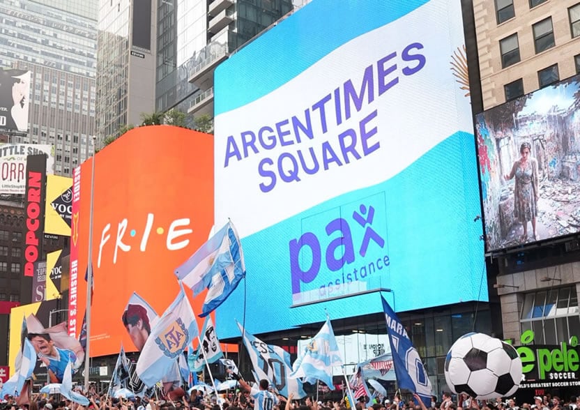 “Argentimes Square”: la acción de apoyo a la Selección que tomó un punto icónico de Nueva York durante la final del Mundial