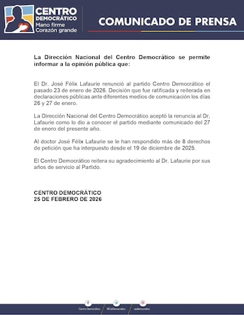 El Centro Democrático culminó su