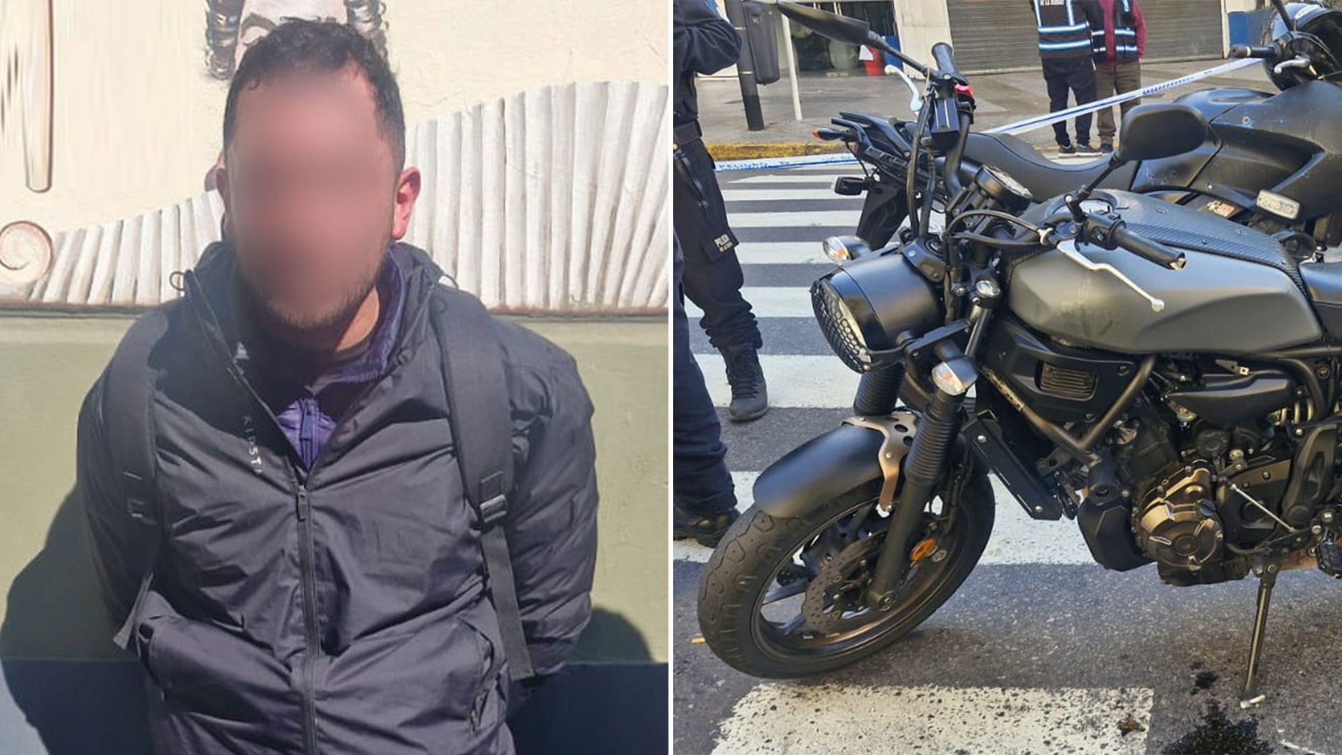 La Policía de la Ciudad detuvo al sospechoso y secuestró su moto