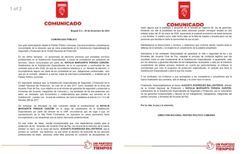 Este es el comunicado del