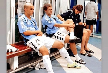 Kuno Becker junto a David Beckham en el rodaje de 'Gool 2: Viviendo el sueño'