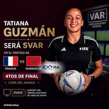 Tatiana Guzmán, árbitra nicaragüense, fue designada como SVAR para el partido de cuartos de final entre Francia y Marruecos en la Copa Mundial de la FIFA 2026 (Cortesía: Extra Cancha).