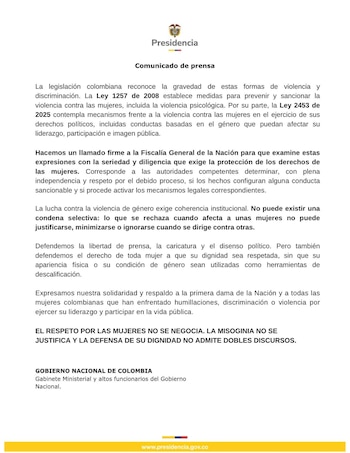 El Ejecutivo exigió a la Fiscalía adelantar una investación contra el caricaturista Matador para determinar si incurrió en alguna falta - crédito Presidencia