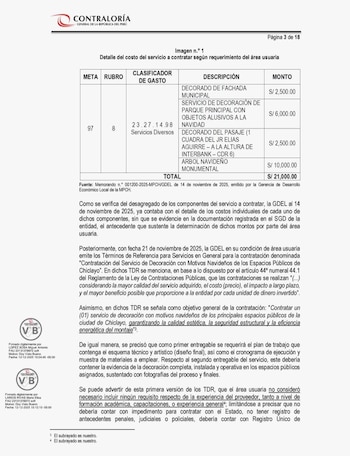 El gasto por la decoración