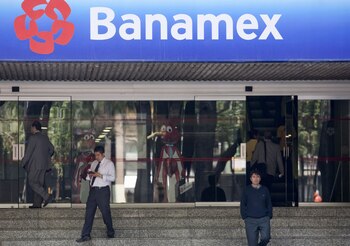 Customers exit a Citigroup Inc.