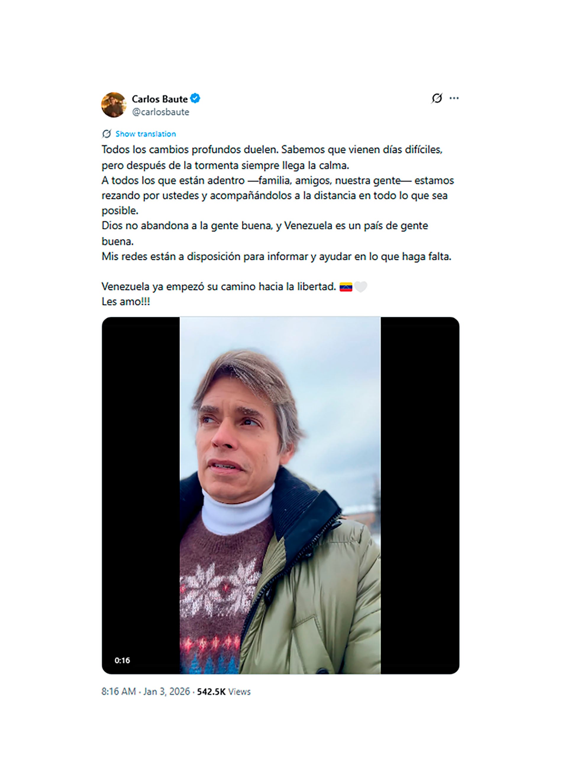 Carlos Baute, venezolano radicado en España