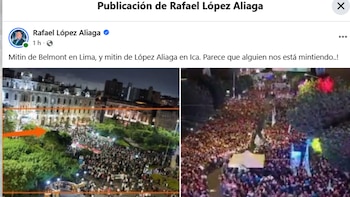 Rafael López Aliaga minimiza mitin de Ricardo Belmont y lo compara con su campaña en Ica: “Alguien está mintiendo”