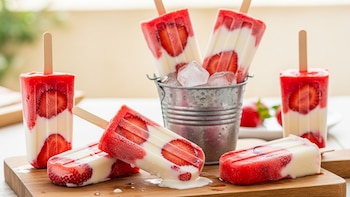 Paletas congeladas de fresas con crema: el postre casero que conquista en temporada de calor