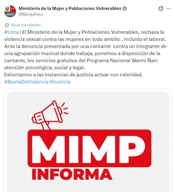 comunicado del MIMP