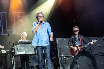 La banda inglesa Deep Purple actuando en un festival en Dinamarca. Surgida en los 70, sigue brindando conciertos y lanzando álbumes (Ritzau Scanpix/Helle Arensbak via REUTERS)