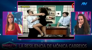 “No tenía ni pantis”: Mónica Cabrejos revela cómo debutó como vedette gracias a Manolo Rojas. Captura: Magaly TV La Firme.