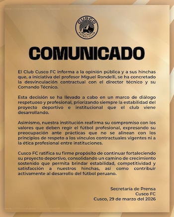 Cusco FC – Miguel Rondelli – Melgar FBC – Alejandro Orfila - Perú – deportes – 29 marzo