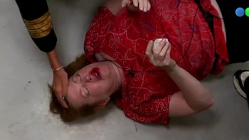 Las imágenes de la tremenda caída de Andrea del Boca en Gran Hermano: “¡Quiero a mi mamá!”