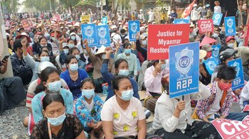 Protestas en Mandalay, este miércoles