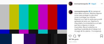 El posteo de Mónica Antonópulos