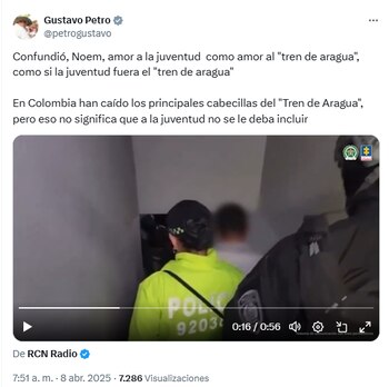 Publicación de Petro intentando aclarar