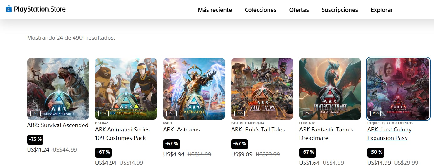 El catálogo reúne ediciones digitales, paquetes de juego, expansiones y pases de temporada. (PlayStation)