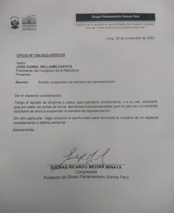 Pedido de Esdras Medina.