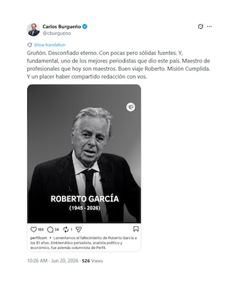 Dor pela morte de Roberto García