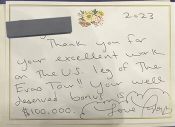 Además del jugoso bono, Taylor