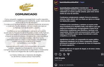Orquesta de Thamara Gómez se pronuncia tras amenazas y explosivo en su vivienda de Sullana. Captura: IG.