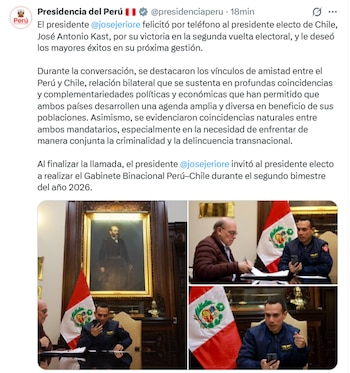 Publicación de José Jerí tras