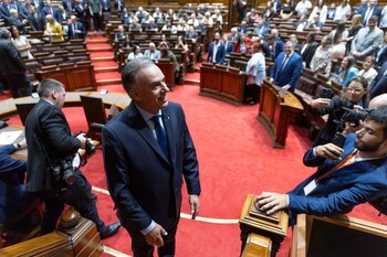 El presidente Orsi en la Asamblea General, para hacer un balance de la gestión (Presidencia)