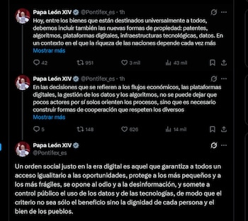 Papa León XIV - crédito @Pontifex_es/X