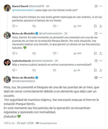 Los usuarios reportaron aglomeraciones en las estaciones y algunos de ellos describieron la situación como un gentío miedoso - crédito Redes sociales/X